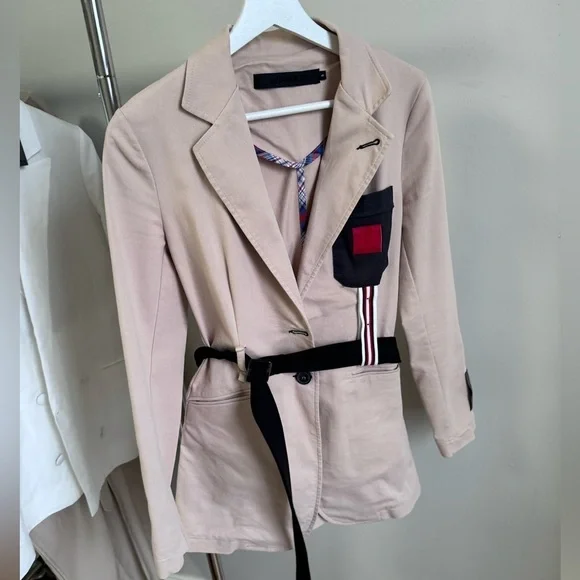 Designer AVTANDIL-73 Beige Jacket in Size Small - Picture 3 of 16